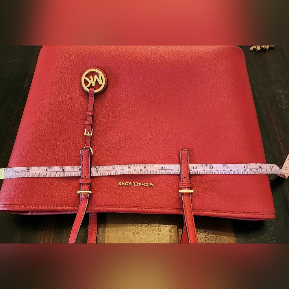 Michael Kors Red Tote Bag - Picture 15 of 16